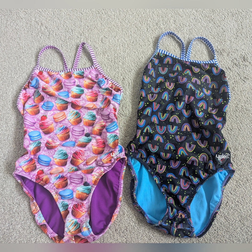 Dolfin Uglies Women's Competition One piece Swimsuits Lot Of 2 Size 34